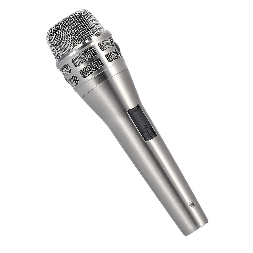 Microphone Wired Dynamic Cardioid Handheld Mic for Karaoke Singing Home Outdoor Stage SpeechSilver