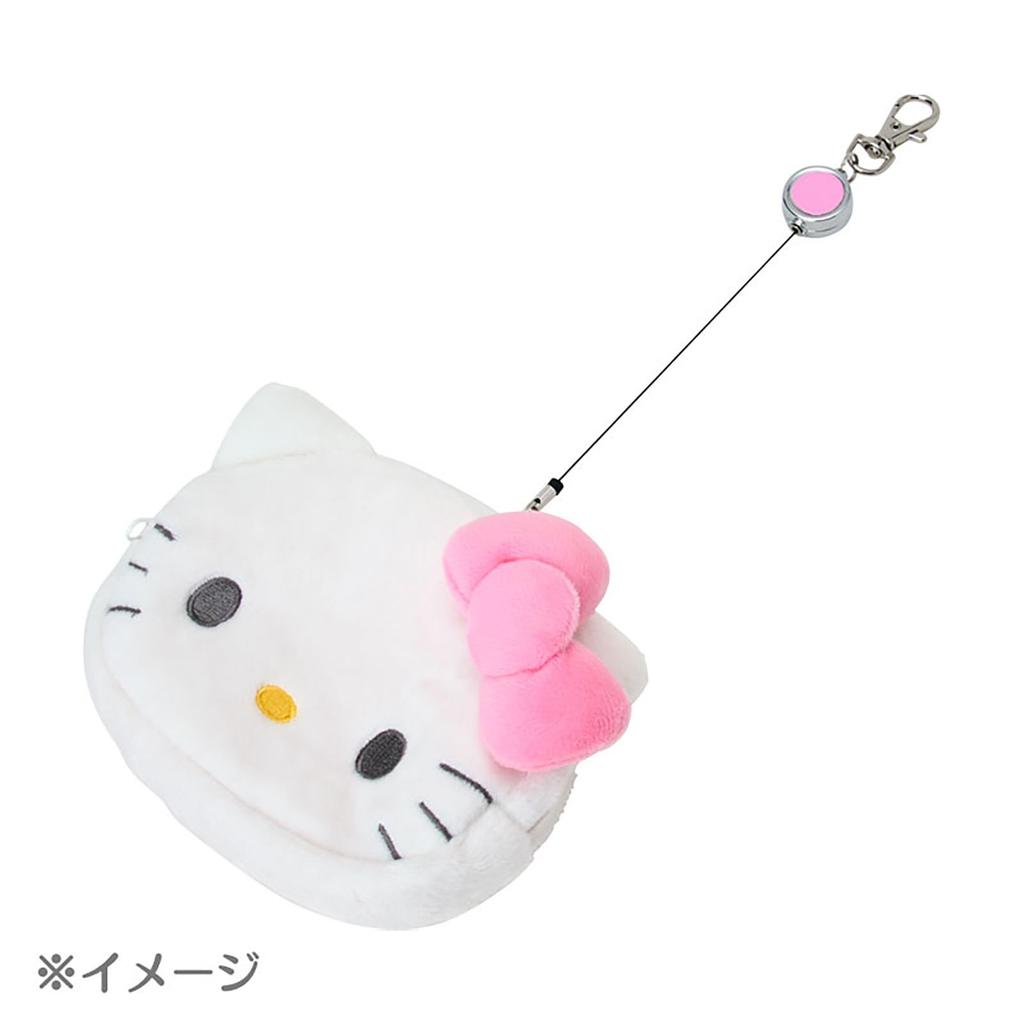 Sanrio Pass Case with Small Item Ages 15 and 303291 Face-Shaped & Pouch, Cinnamoroll, Cotton, PVC, Steel, Polyester, Reel, Storage, Up,