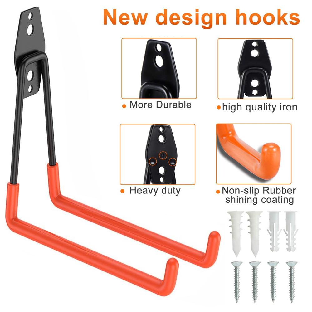 Heavy Duty Wall Mounted Garage Hook for Tools, Bikes, Ladders & More