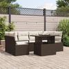 vidaXL 7-Piece Garden Sofa Set with Brown Cushions Poly Rattan, vidaXL 2-Seater Garden Sofa with Storage 3357491