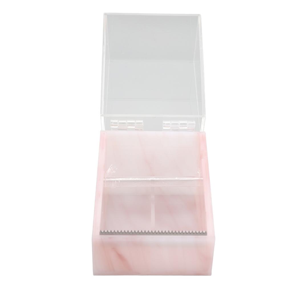 Eyelash Tape Dispenser 2 Grids Acrylic Tape Cutter Holder with Transparent Cover for Beauty Salon