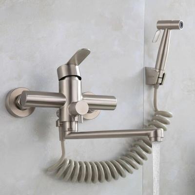 Rubinetto da cucina in acciaio inossidabile 304 Rubinetto di estensione spazzolato Set di valvole miscelatrici per bagno Gru da cucina a parete Rubinetti per montaggio a parete