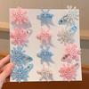 1 Pair Girls Hair Clip Blue White Snowflake Design Christmas Hair Pins Lightweight Hair Styling Tools Hair Accessories