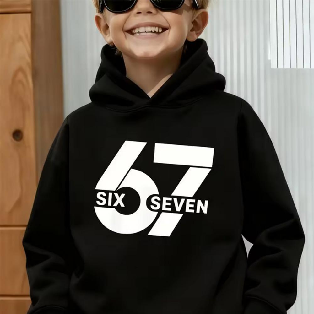 Unisex Graphic Fun 67 Men's Hooded Pullover Sweater Long-sleeved Stylish Street Style Long-sleeved Women Clothing Top