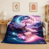 Meditation Yin Yang Tai Chi Bagua Yoga Flannel Blanket Soft Throw Blanket for Bedroom Living Room Bed Travel Camping Picnic Nap