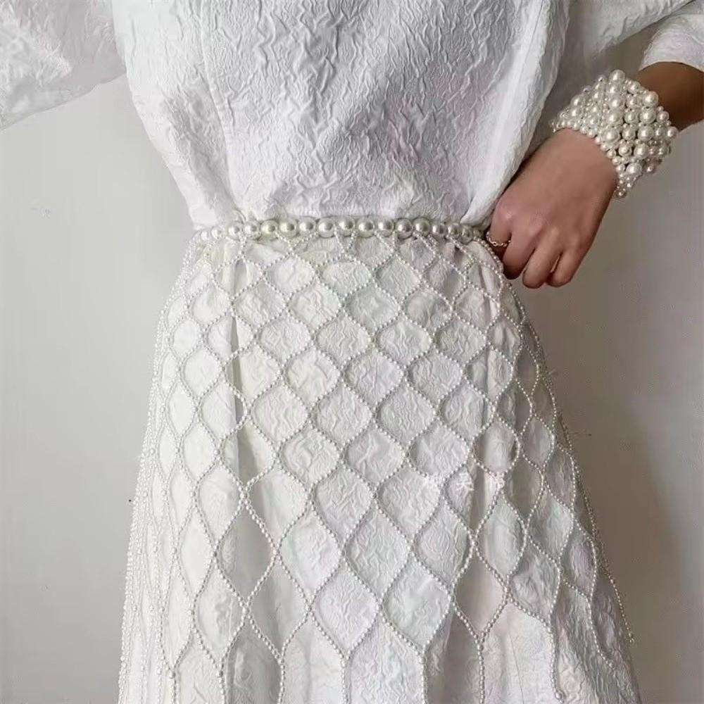 Elegant Pearl Waist Chain French Style Body Jewelry New Waist Belt For Women Dresses