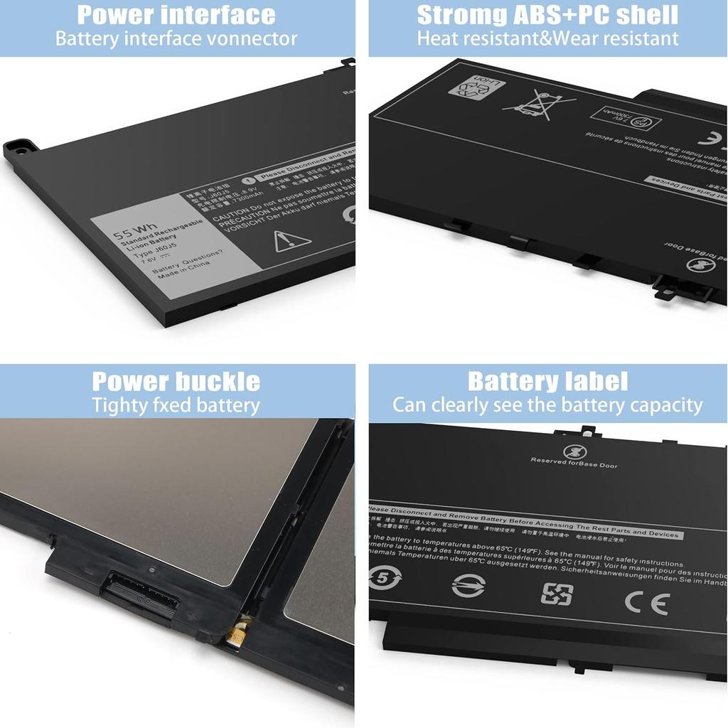 E7470 E7270 J60J5 Battery for Dell Latitude E7470 E7270 7470 7270 Laptop Battery, Type 1W2Y2 0MC34Y MC34Y R1V85 242WD GG4FM WYWJ2 451-BBSX 451-BBSY