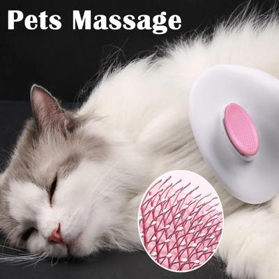 Cat Brush With Release Button Universal For Cats And Dogs One Click Release Brush And Flea Comb Combination Set Pet Hair Comb
