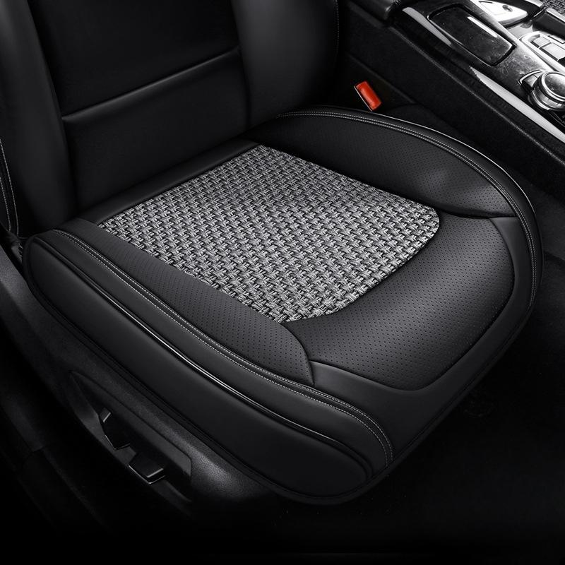 Car Seat Cover PU Leather Ice Silk Fiber Fabric Breathable Cars Seat Cushion Automobiles Seat Protector Universal Car Chair Pad