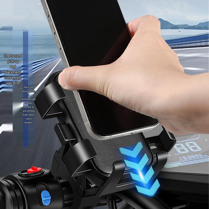 2026 Motorcycle Electric Scoote Phone Holder: Shockproof, Vibration-Resistant, Rotating & Universal for Delivery Riders