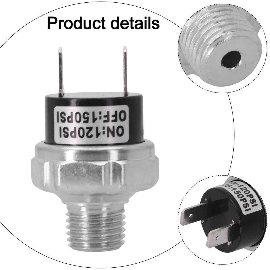 120 150 PSI Air Compressor Pressure Switch with 1/4 NPT Male Thread Compatible with AC110V Air Suspension Systems