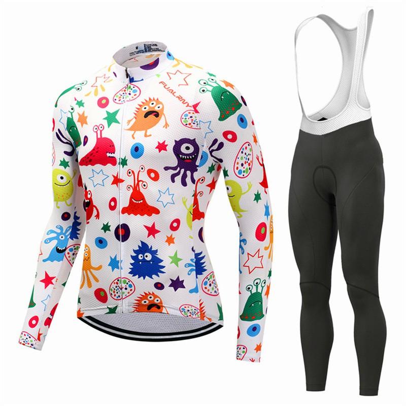 Mens Long Sleeve Cycling Jersey Shorts Set Mountain Bike Riding In