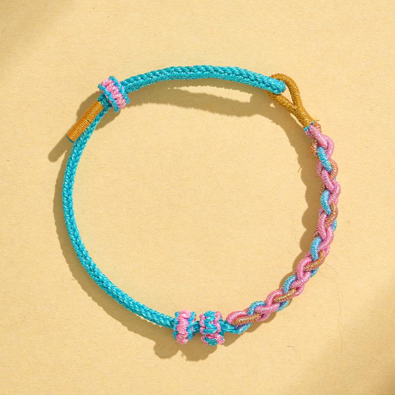 Five-Color Dragon Boat Festival Handmade Woven Iridescent Zongzi Embroidered Ball Bracelet - Children  Adults Festival Gift