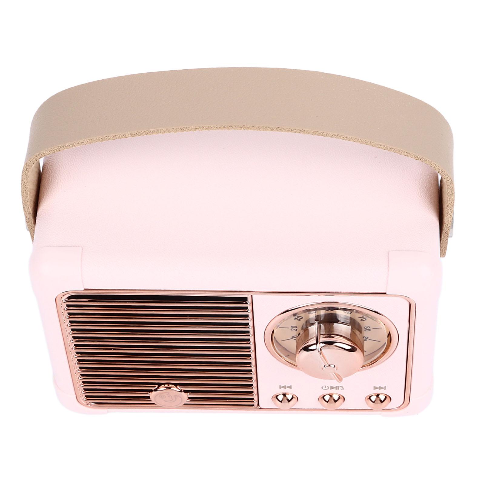 

Ретро Bluetooth-динамик с мощным эффектом сабвуфера, портативный мини-уличный беспроводной динамик, розовый