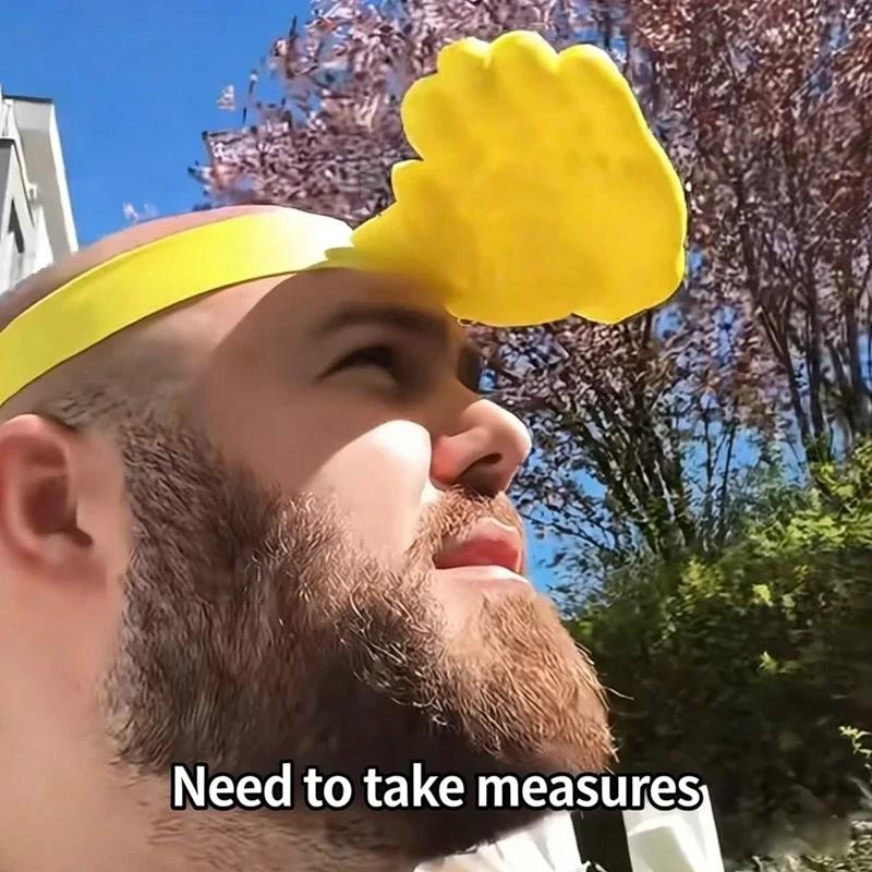 Outdoor Hand Palm Shape Sun Protection Hat for Men Women,Creative Slap Hand Sun Visor Funny Palm Sunshade Headband