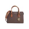 Michael Kors Sheila Logo Pendant Classic Monogram Zip Leather Tote Bag Women Tote Gold Brown 35S3G6HS2B-BROWN