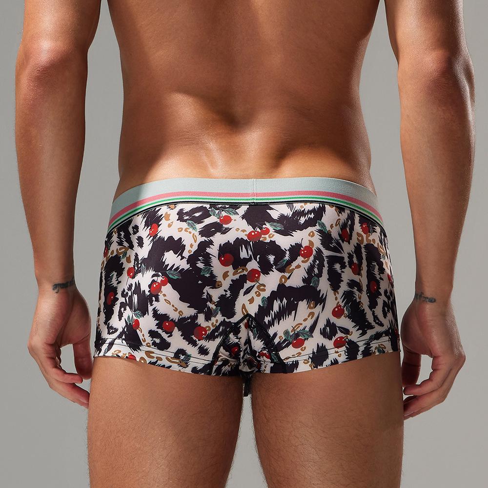 SEOBEAN Men's Low Waist U Pouch Boxer Briefs - Trendy Pattern Trunks