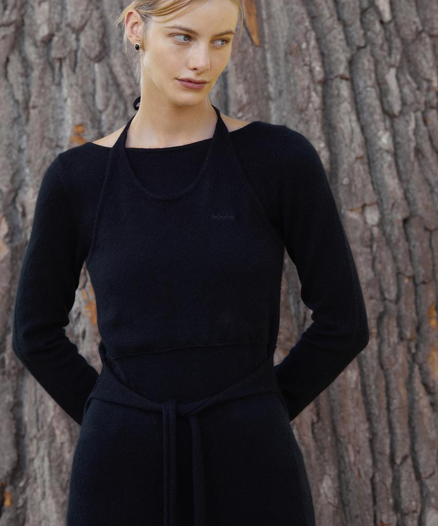 Polneua Halona Long Knit Dress (Black)