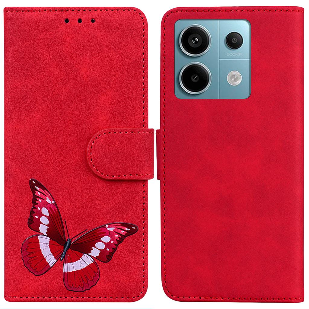 For Xiaomi Redmi Note 13 Pro 5G/Poco X6 5G Case Butterfly Pattern Leather Wallet Cover