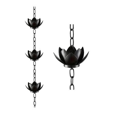 Leaf Rain Chain, Rain Catcher Chain For Gutters Outside With Adapter, Rain Chain Cups To Replace Gutter Downspout, Divert Water And Home Display