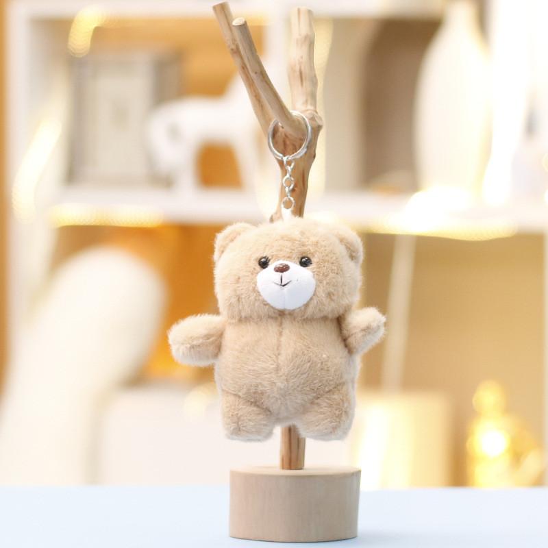 

Cute Bear Plush Toy With Keychain Bag Pendant For Kids And Collectors коричневий