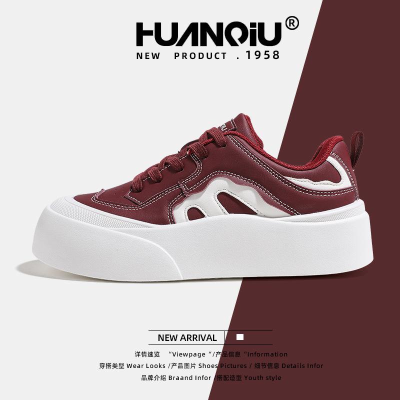 

Global thick-soled heightening board shoes women s XHQ-G335 spring new campus style women s shoes comfortable and popular white shoes 35 бордовый