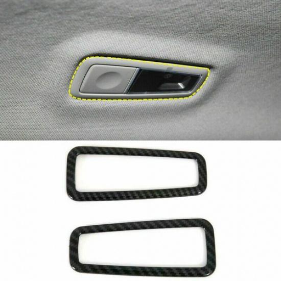 Carbon Fiber 2X Rear Reading Light Lamp Cover Trim for Hyundai Tucson 2015-2020