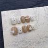 Wearing Armor Handmade Manicure Finished Product Fake Nail Patch Cute Pinch Glue Cream Chocolate Short Nail