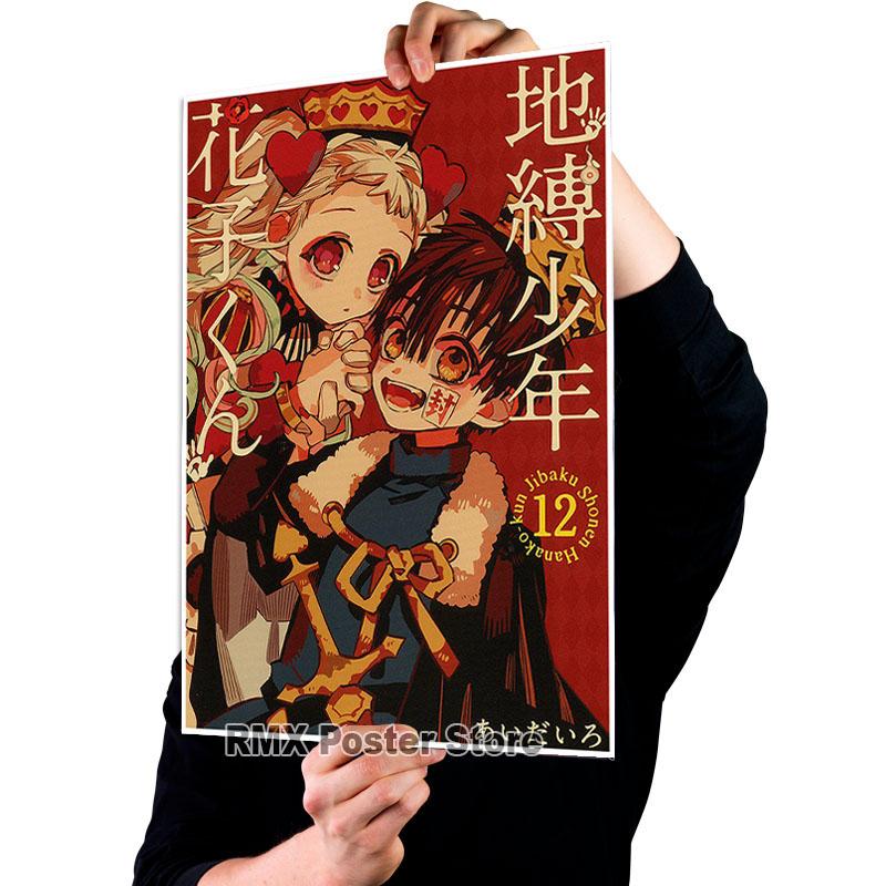 Anime toaleta Hanako Kun plakaty biały papier powlekany obrazy do dekoracji wnętrz naklejki ścienne dekoracja pokoju mural