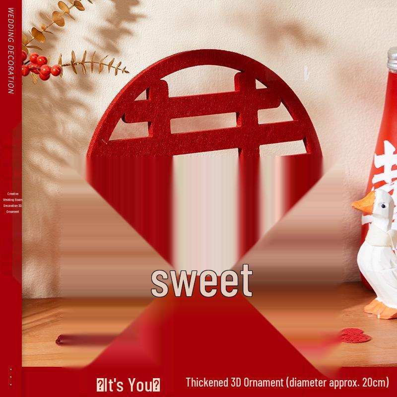 

Wedding Room Decorative Display Set: Double Happiness Ornament for Engagement & Living Room 3D Ornament (1 Set)
