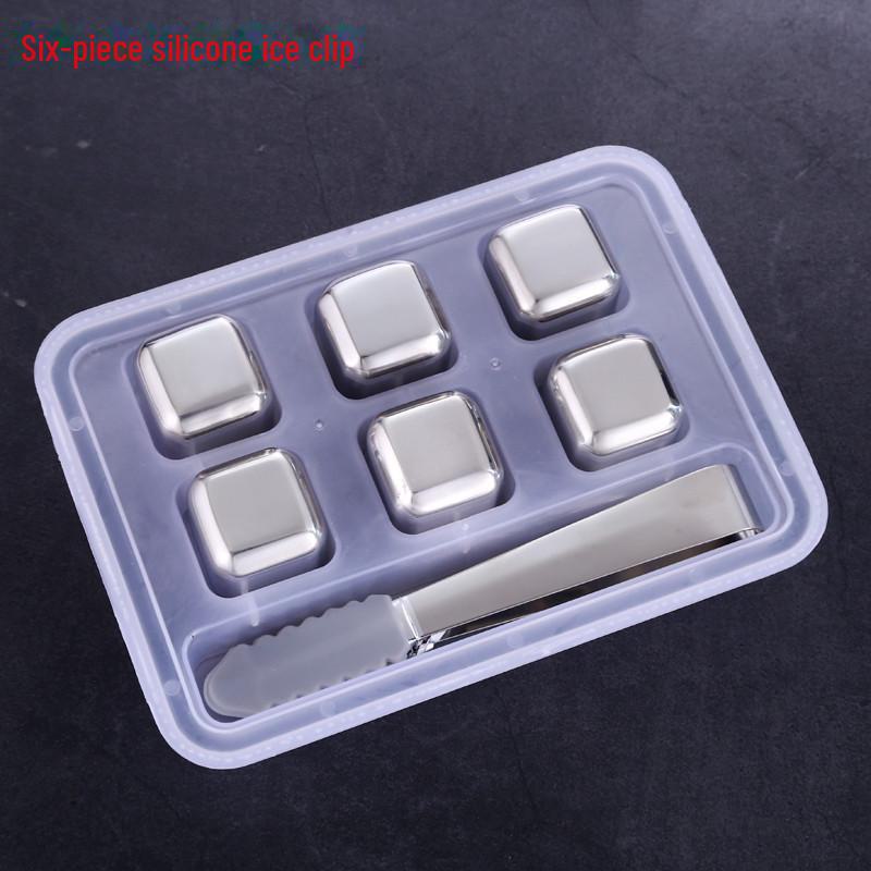 Sada kostek ledu na whisky z nerezové oceli zlatá - kovová rychlomrazicí ocel 304 na whisky, víno a další