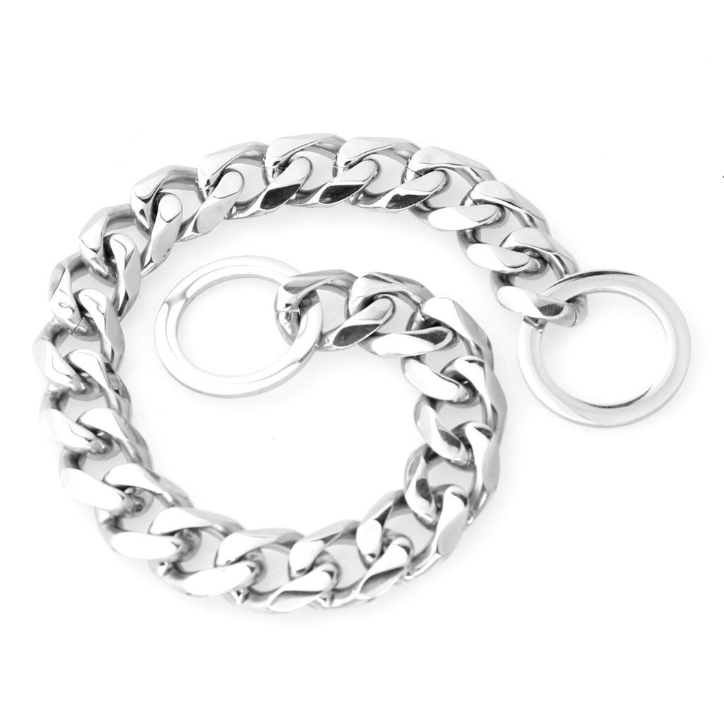 Cuban Link Thick Gold Chain Pet Collar for Large Dogs, Durable Stainless Steel with Gold Plating for Stylish and Safe Walks