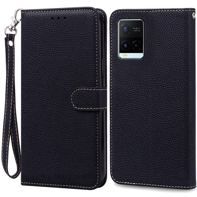 Pro pouzdro Vivo Y21S Měkké silikonové peněženkové kožené vyklápěcí pouzdro Pro pouzdro na telefon Vivo Y21 Zadní kryt Pro VivoY21S Vivo Y 21 Coque Fundas