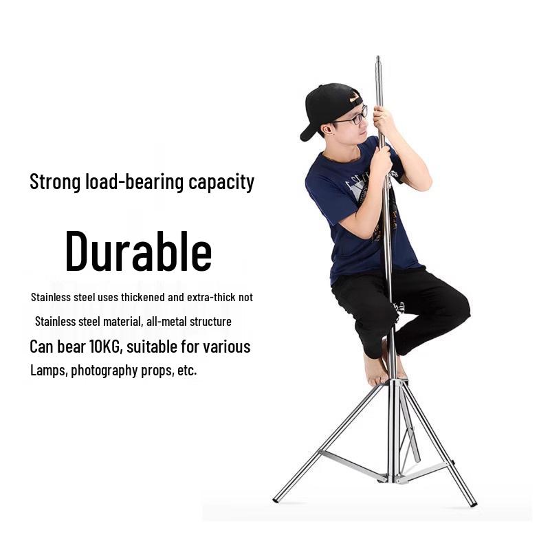 2.6m Stainless Steel Portable Photography Tripod for Fill Light and Outdoor Live Streaming