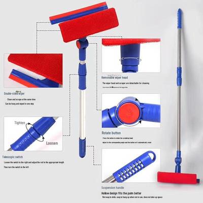 Dual-Purpose Glass Wiper: No Disassembly Window Brush, Double-Sided Cleaner for Household Use