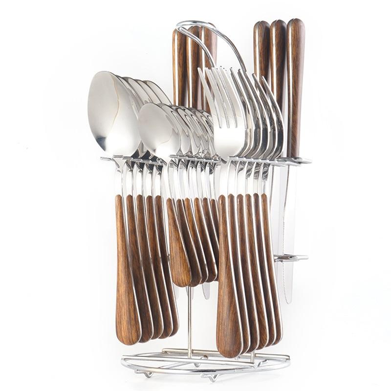 

410 нержавеющая сталь 24 шт титановый западный пищевой нож для стейка вилка ложка