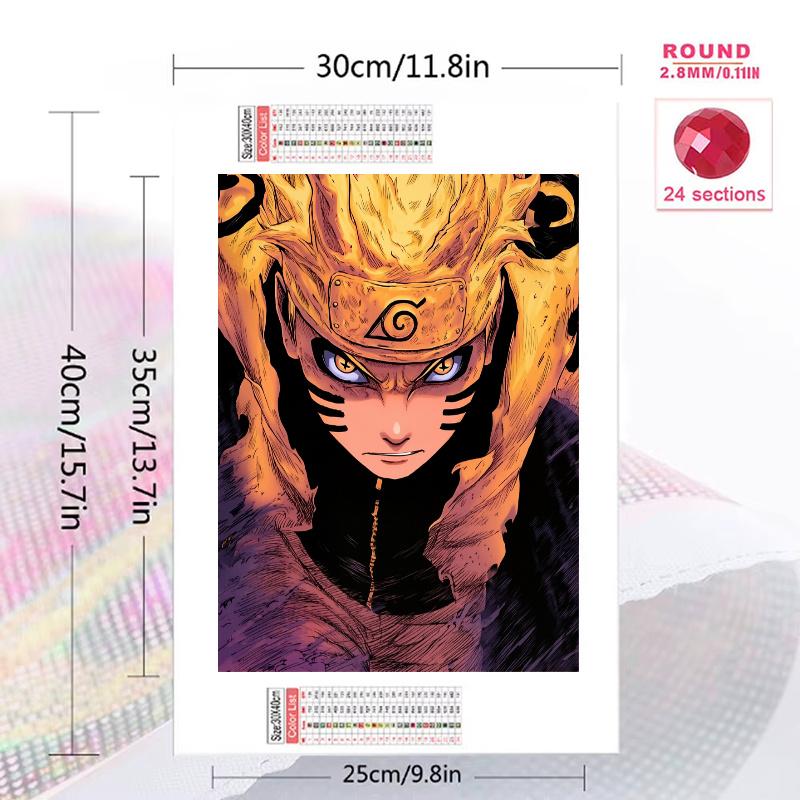 Naruto Uzumaki Pattern 3pcs 100% Round Full Drill 5D DIY Diamond Painting Embroidery Cross Stitch Rhinestone Décor
