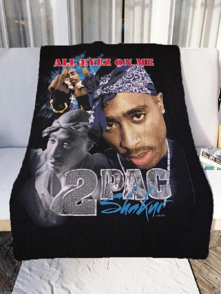 Tupac Shakur Printed Throw Blanket Super Soft Flannel Comfortable Sofa Blanket Fashionable Bed Sheet for Mattress