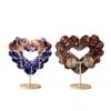 Amethyst Love Wings Sculpture Heart-shaped Crystal Raw Stone  Home Desktop Ornament