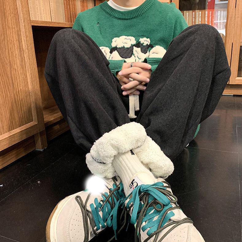 

Толстые флисовые джоггеры для мужчин Зимние теплые шерпа-брюки Мужские спортивные штаны Тяжелые Повседневные брюки для отдыха Осень Зима S