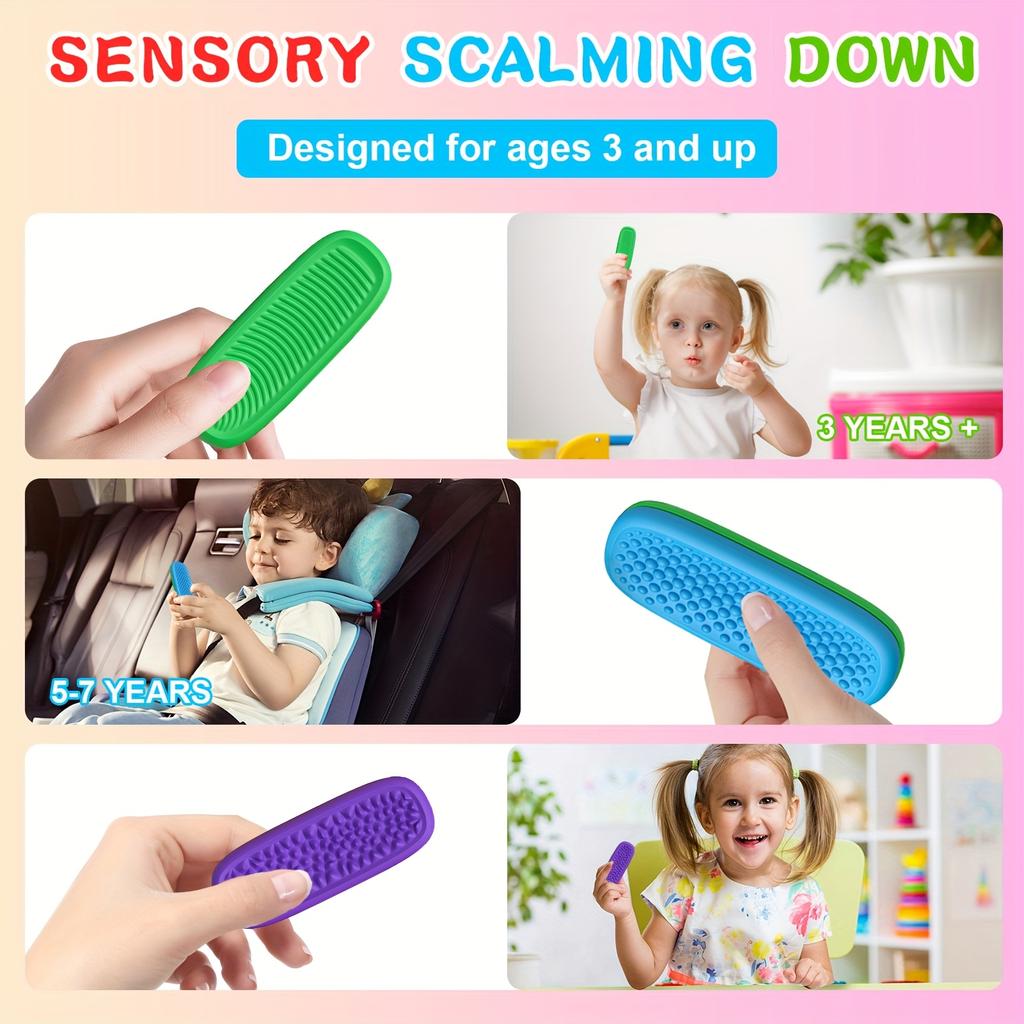 Sensory Wristband Kit Fidget Toys Adults Sensory Silicone Stone Textured for Autism Kids Calming Down Fidget Stress Relief Toys