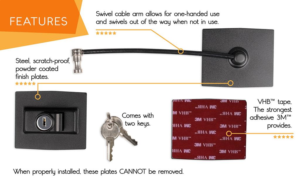 Guardianite Premium Refrigerator Lock with Key Lock Built-in (White)