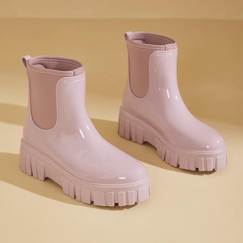 rain shoes women's short non-slip waterproof shoes new adult fashion rubber shoes platform jelly rain boots water boots