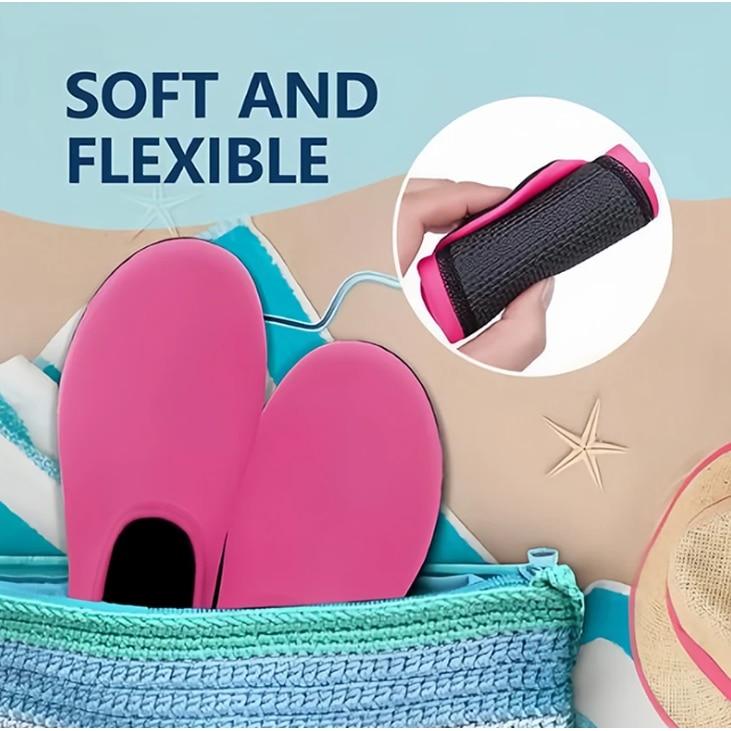 SEASOLES Pink Water Shoes Anti-Slip Quick-Dry Lightweight Soft Beach Sandals for Women Kids Size 30-33