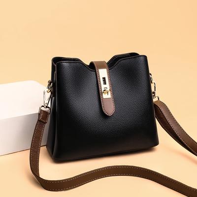 New Bucket Bag Handheld Crossbody Bag Fashionable Niche Light Luxury Shoulder Bag Genuine Leather Women's Bag