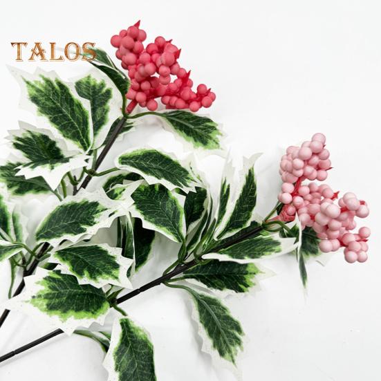 Künstliche rosa Beerenstiele, weihnachtliche rote Beerenpicks, künstliche Beerenzweige für Weihnachtsbaum, DIY-Bastelarbeiten, Hochzeit, Urlaub, Heimdekoration