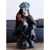 Gothic Punk Style Ripped Wide-Leg Jeans for Women