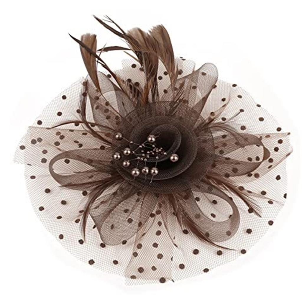 Feather Headpiece Women Mesh Hat Hair Band Headband Wedding Accessories Feather Headband Hat Party Hairpiece