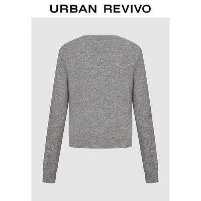 UR Dam Casual Kortstickad Cardigan med Rosett