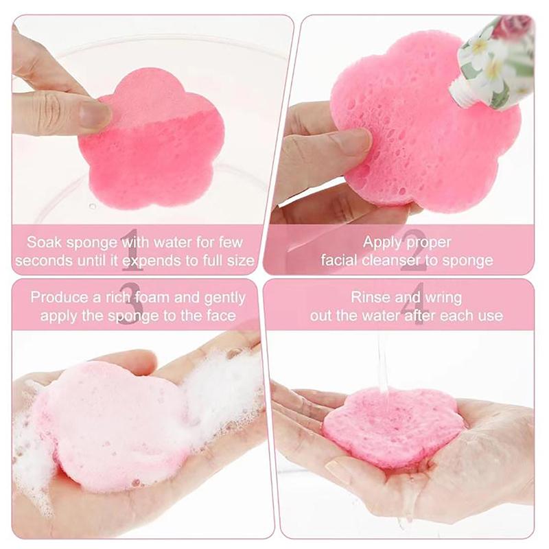 20PCS Facial Sponges Compressed Cleansing Puff Butterfly Flower Shape Sponge Spa Face Pads For Daily Cleansing Makeup Removal